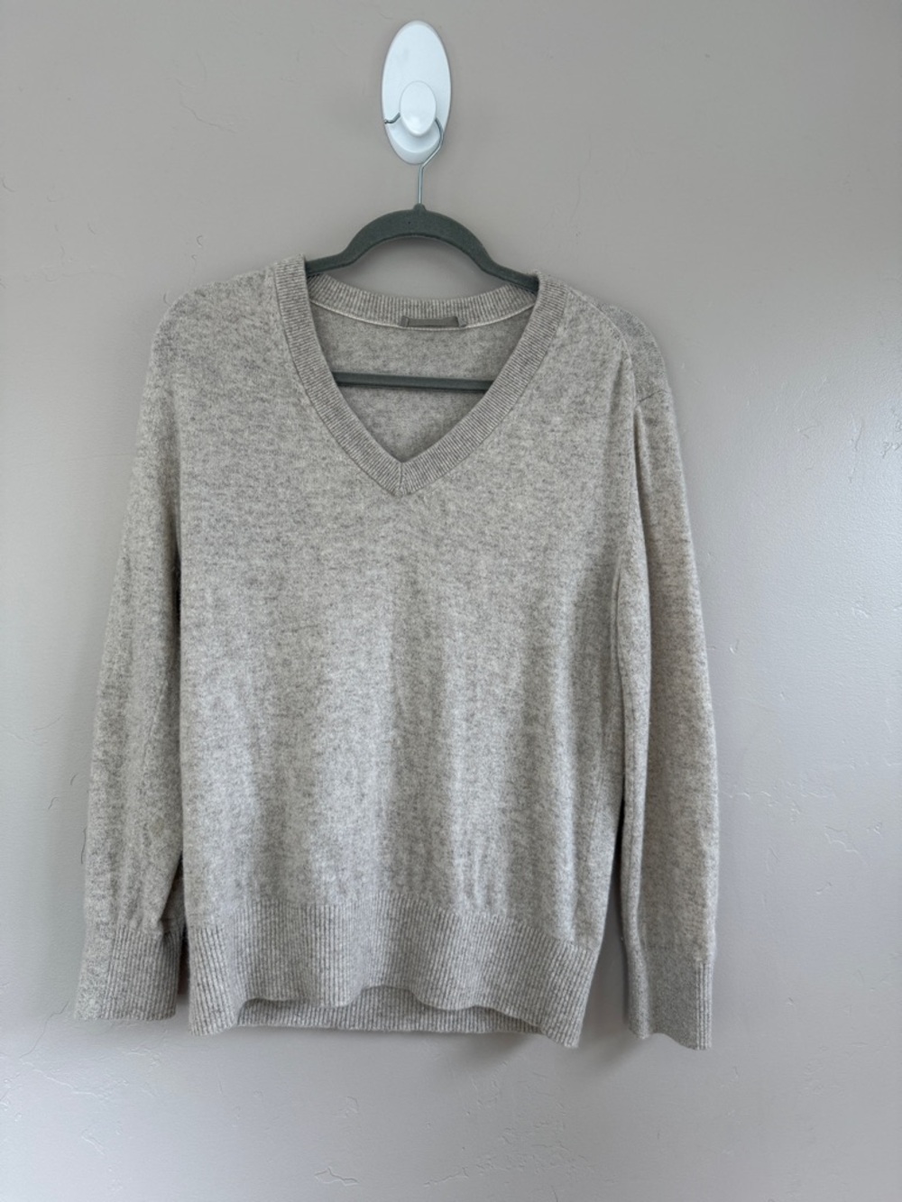 Everlane Cashmere Crewneck Sweater in Light Taupe size L
